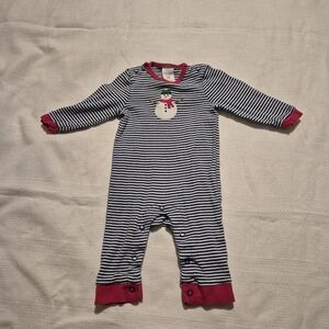 Baby Boden boys or girls 3-6 months blue and white striped romper VGUC